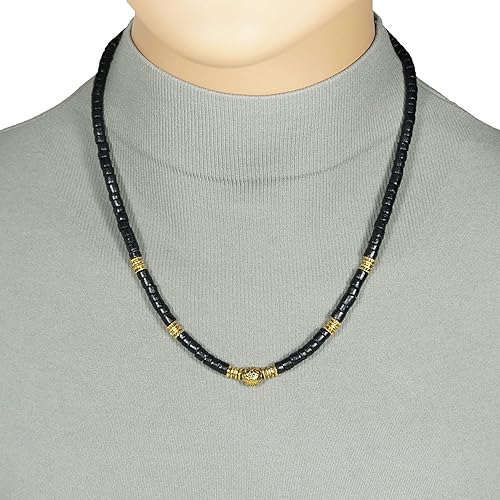 Miniatura 5 de Beautiful Handmade Black Coco Shell with Gold Bead Necklace 16, 18, 20 or 24 inch