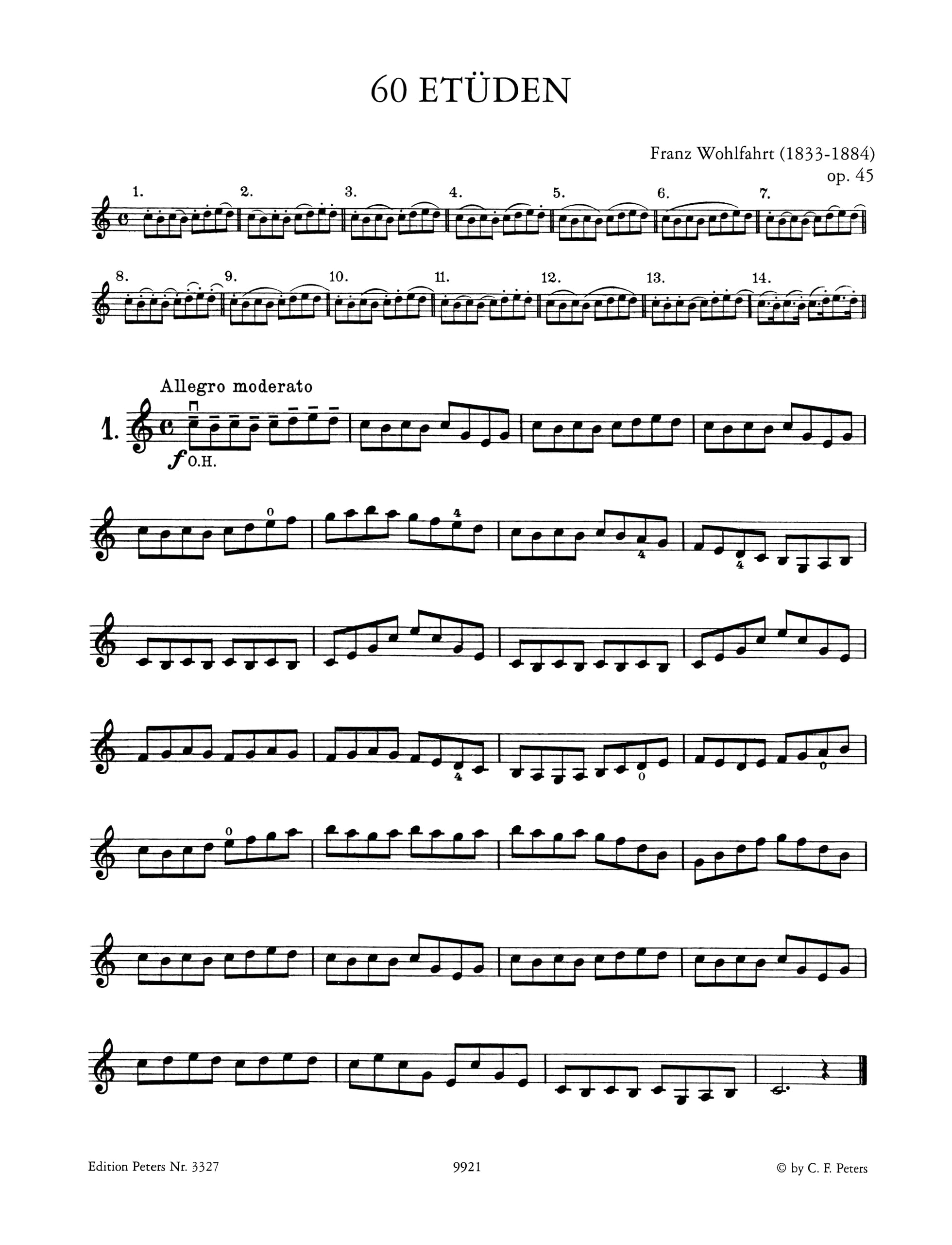 Etudes(60) op.45 ( sitt ) violon (Edition Peters)