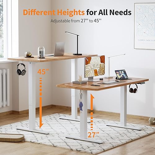 Miniatura 3 de BANTI Escritorio de pie eléctrico de altura ajustable de 48 pulgadas, escritorio ergonómico para oficina en casa, parte superior espresso