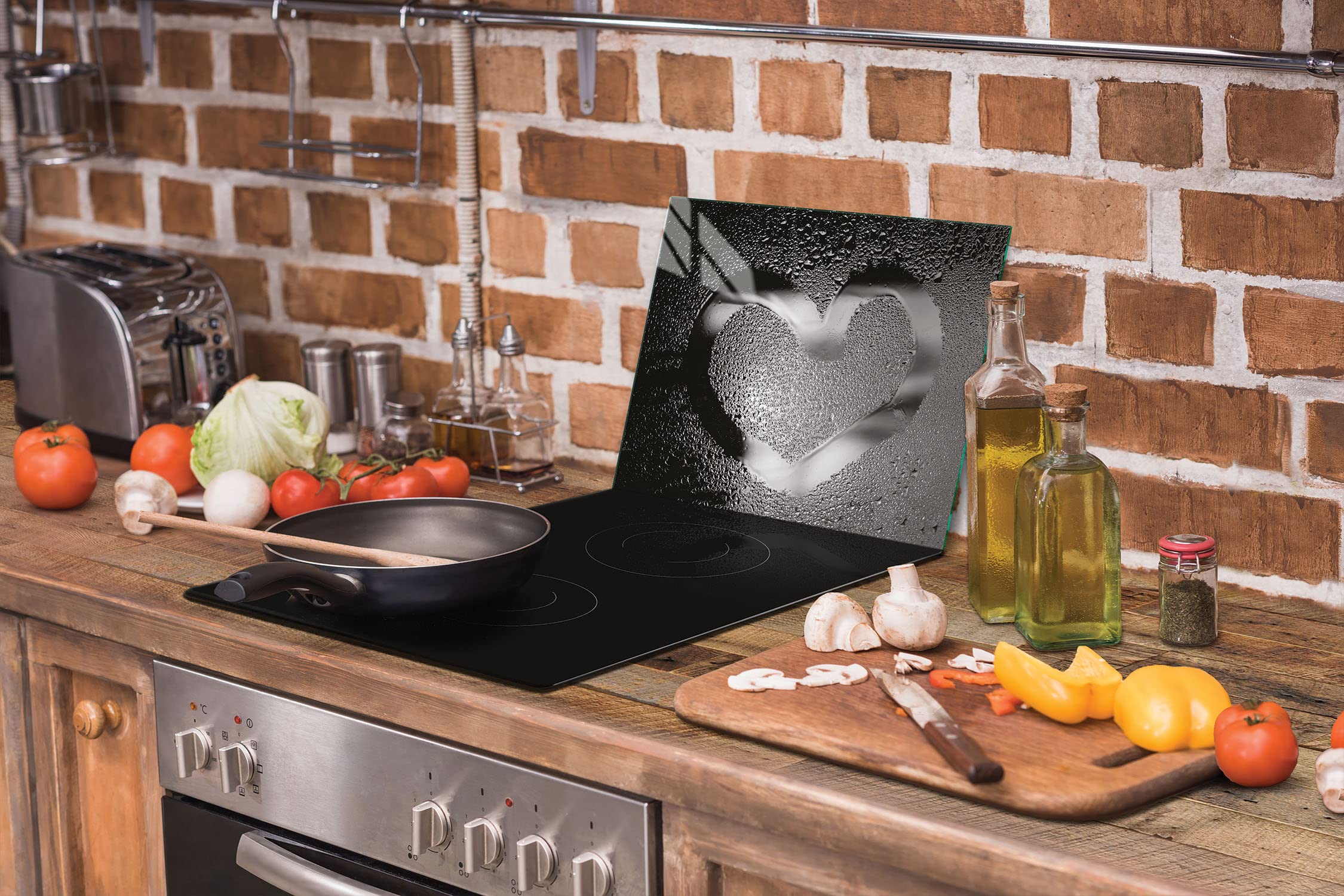DarHaus Tagliere In Vetro Temperato 52x30 Cm – Copripiano Per Induzione E Piani Cottura, Grigio Marmo