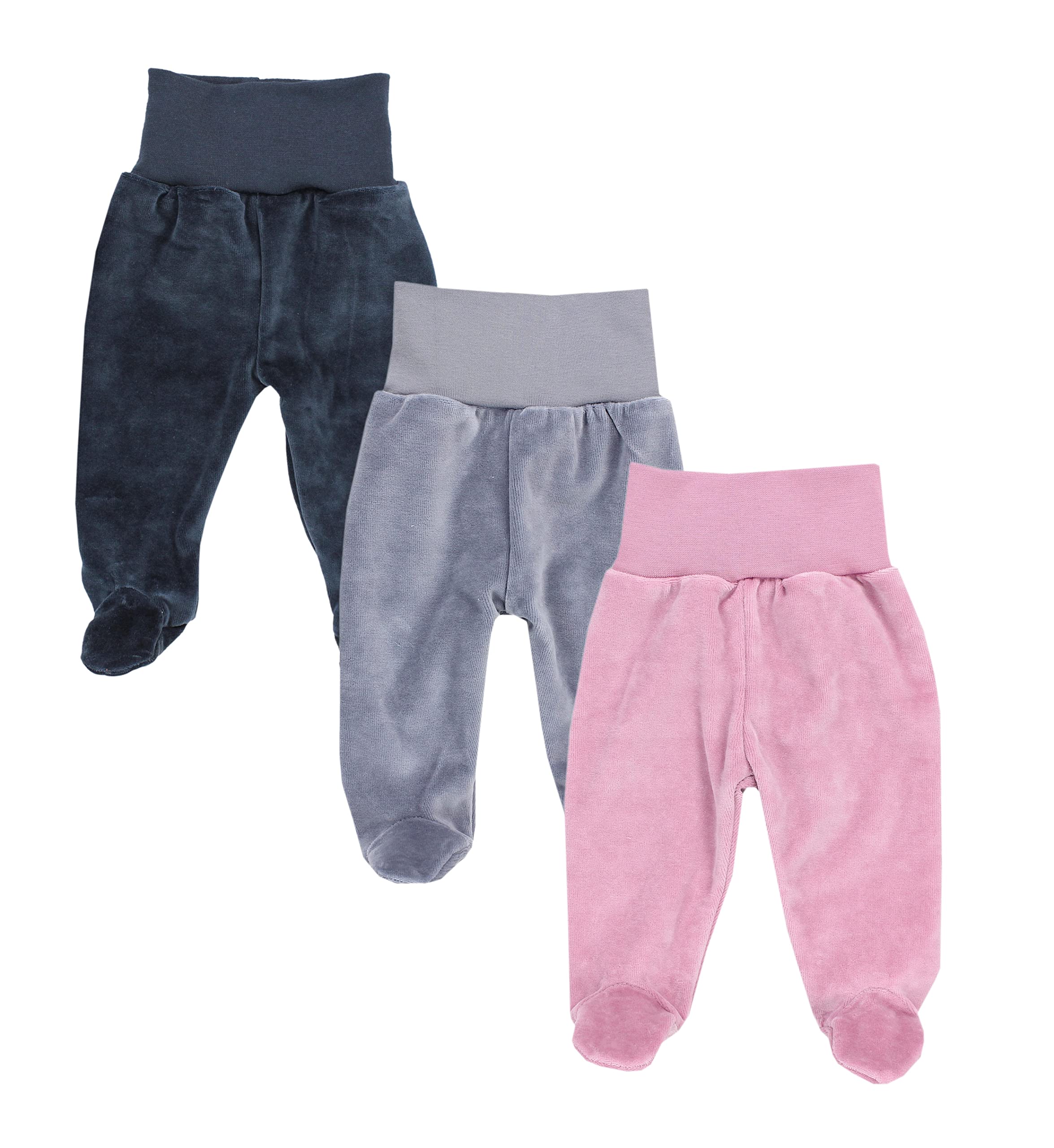 TupTam Pantalon avec Pied Bébés Filles en Velours, Lot de 3