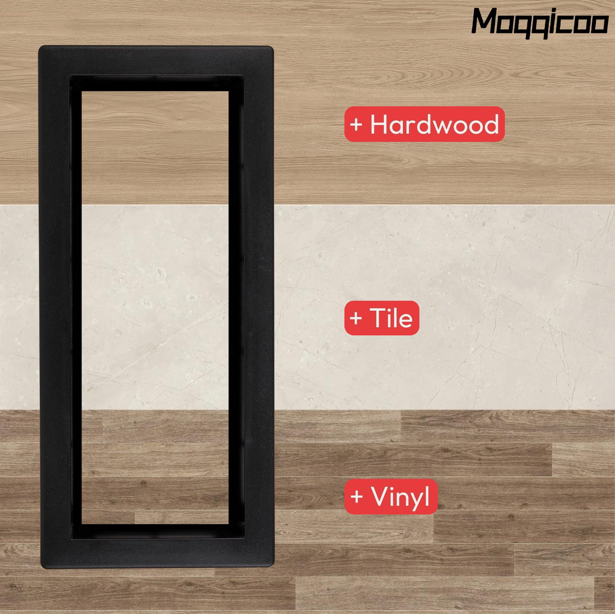 Paquete de 3 rejillas de ventilación de piso de 4 x 10 pulgadas, de acero resistente, rejillas de ventilación decorativas para azulejos, madera, para aire acondicionado y calefacción, diseño moderno