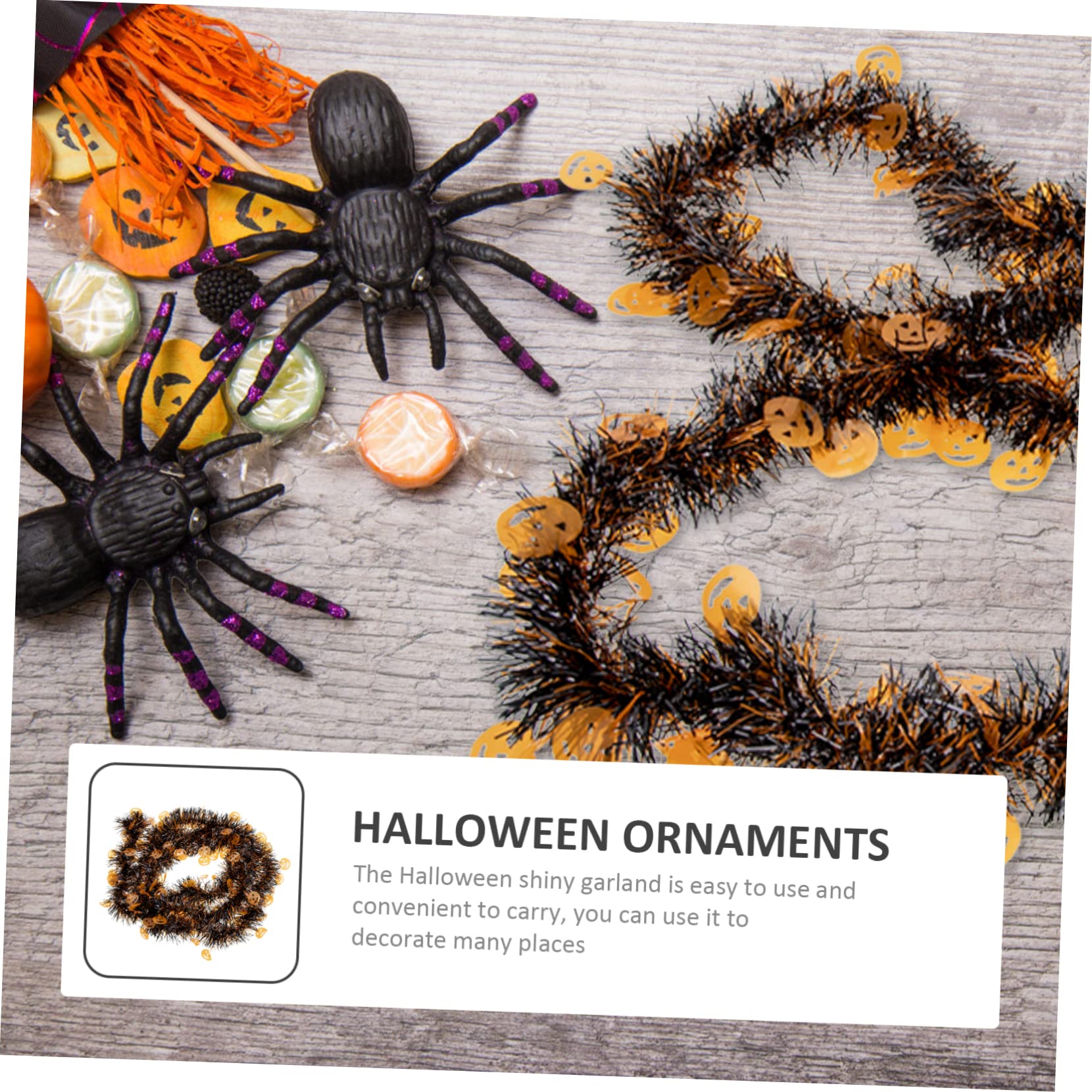 Ciieeo 9 STK Halloween-Dekorationen Halloween glänzende Girlande Halloween-Schlafzimmerdekorationen Halloween wanddeko Halloween aussendeko metalldeko Lametta Halloween-Girlande für Baum