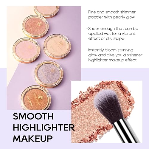 Miniatura 3 de Paleta de polvos iluminadores horneados, paleta de polvo iluminador de maquillaje con acabado brillante transparente iluminadores de maquillaje #05