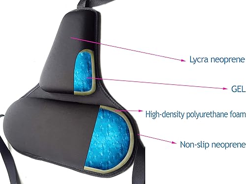 Miniatura 4 de FOMI Soporte firme de espuma de gel para la espalda (14 x 15 pulgadas) Cuidado  Soporte torácico superior inferior y lumbar para automóvil, hogar,