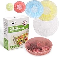 ReDeMM 50-Pack Reusable Stretchable Food Bowl Covers - 5 Sizes & Colors, BPA-Free, Microwave & Freezer Safe, Foil/Cling Wrap Alternative