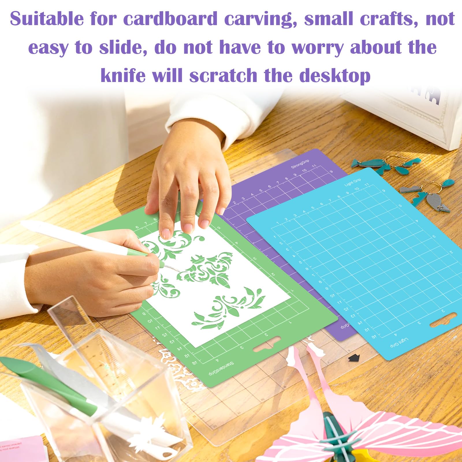 6 Pezzi Tappetino Cri-cut Joy, Tappetino da Taglio per Cri-cut Joy Accessori 4,5" x 12" 4,5" x 6,5", 3 Diversi: Standardgrip/Lightgrip/Stronggrip, Tappetino Accessori di Ricambio per Cri-cut Joy