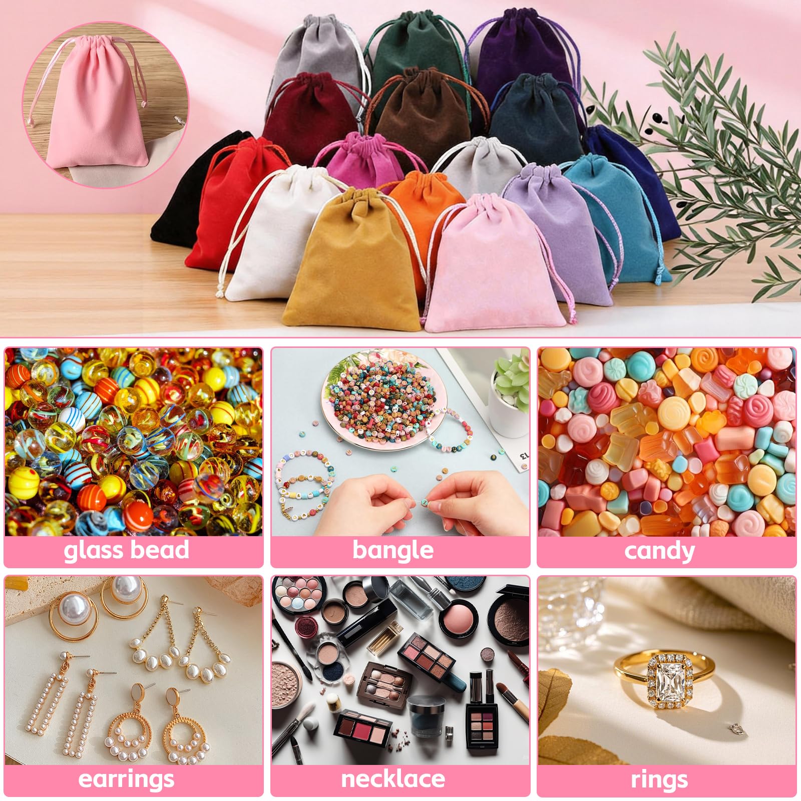 57 Stück Samtsäckchen Klein, 7x9cm Samtbeutel, Stoffbeutel Klein 19 Farben, Schmucksäckchen Samt, Schmuckbeutel Samt, Schmuckbeutel für Verpacken von Schmuck, Ringen, Geschenken