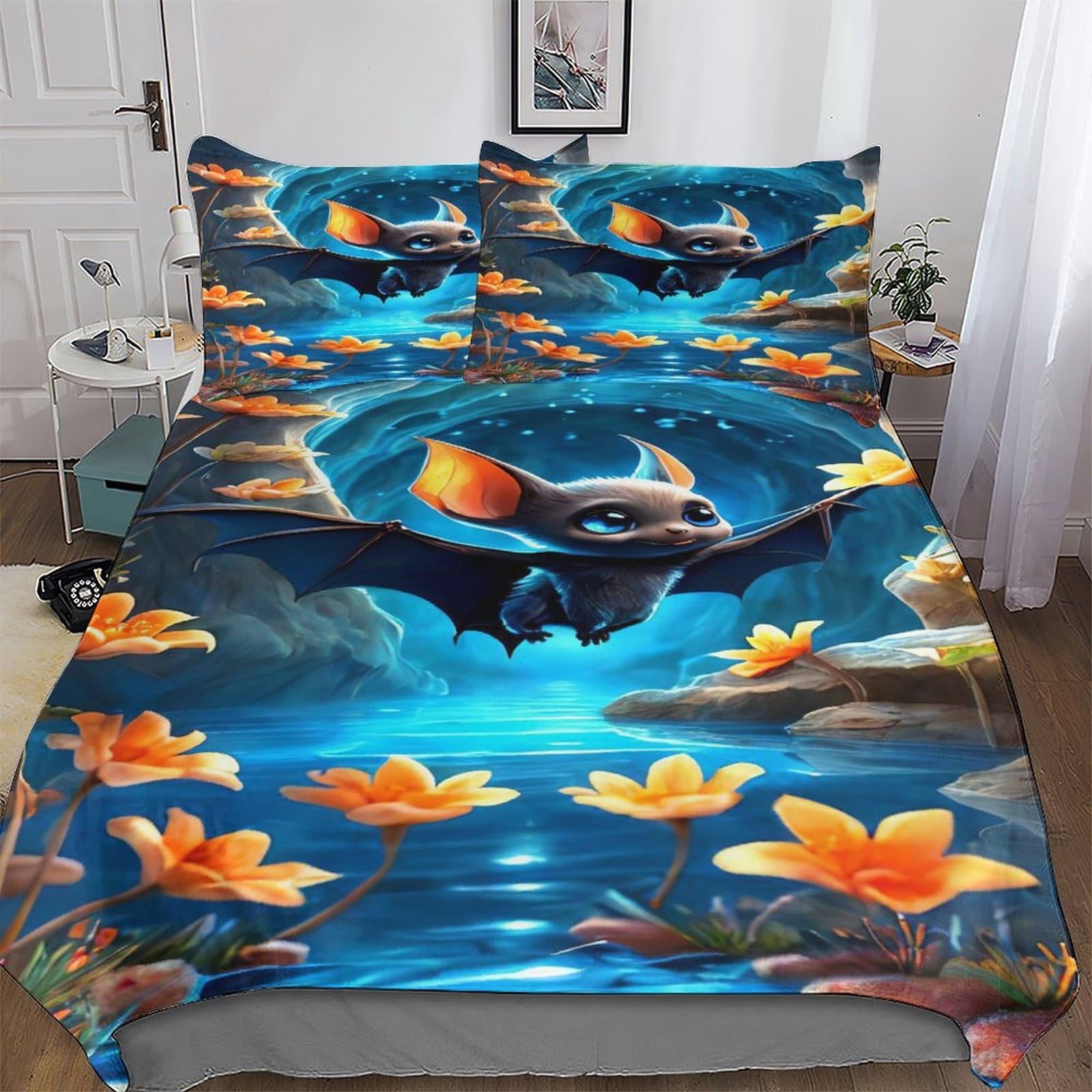 Housse de couette hypoallergénique 220x240cm parure de lit enfant 3 pièces