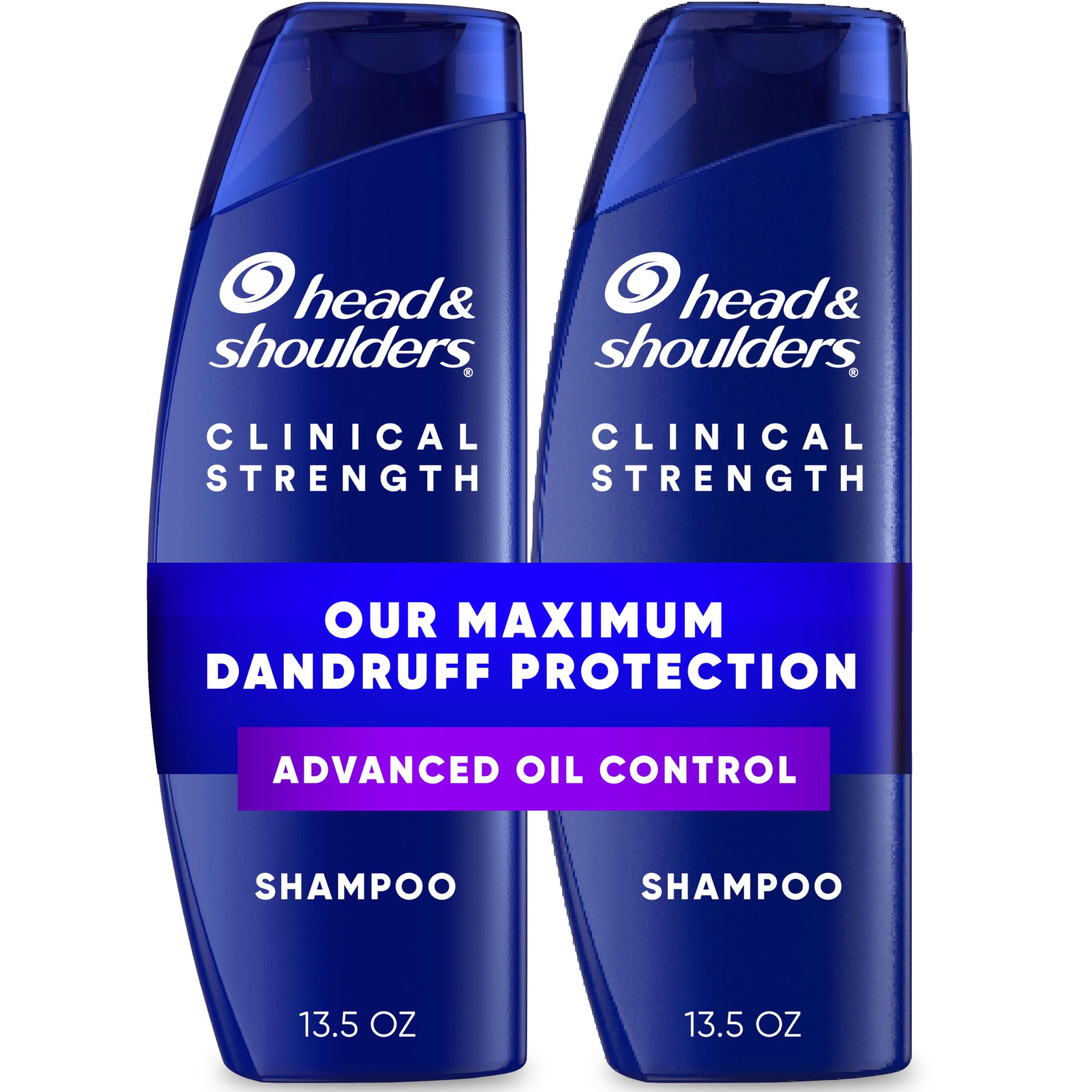 Head & Shoulders Clinical Strength Dandruff Shampoo Twin Pack, Advanced Oil Control with Refreshing Citrus, 13.5 Oz Each.
