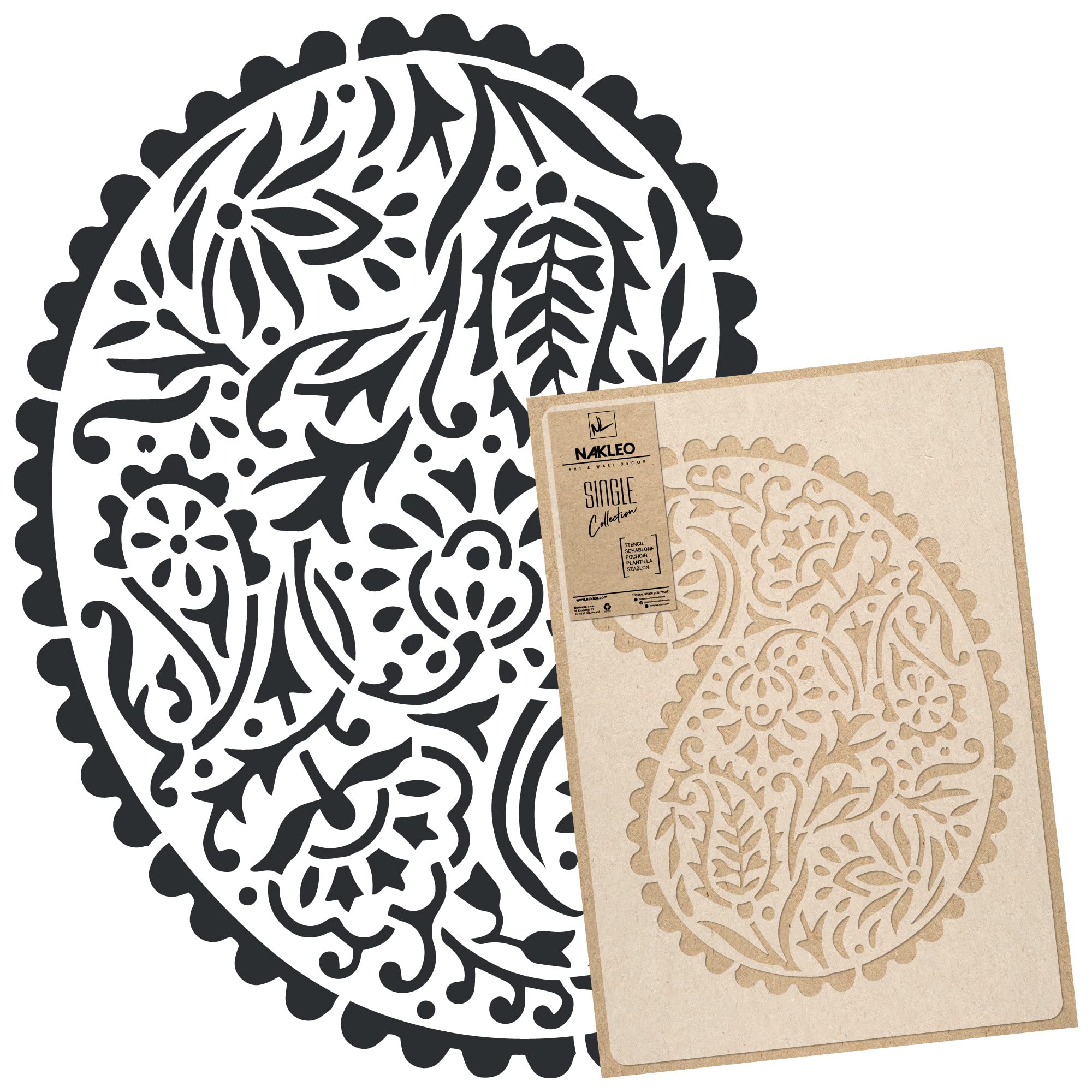 Pochoir Réutilisable NAKLEO Motif Dragon Chinois - 43x64 Cm - Plastique 0,5 Mm - Pour Mur, Tissu, Bois