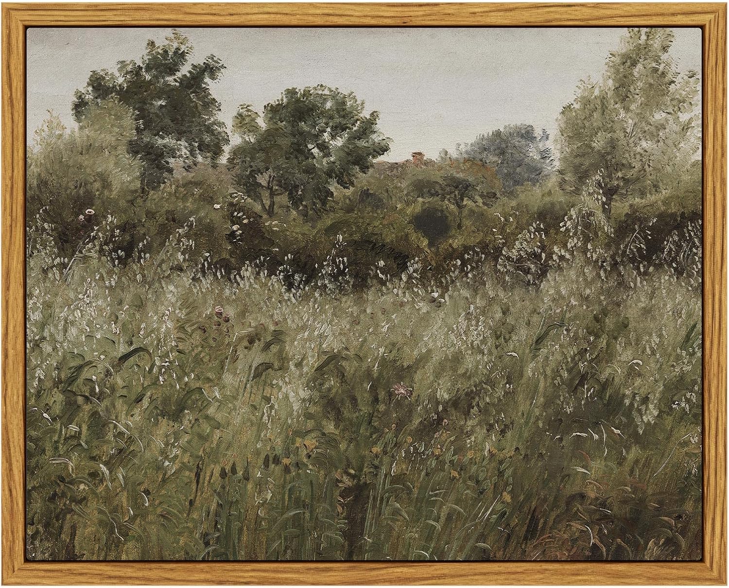 InSimSea Framed Wall Art Decor Living Room, 8x10in Samll Canvas Wall Art, Desk Decor, Vintage Farmhouse Wall Decor for Bedroom Living Room, Ready to Hang Wall Artwork Grassland 8"x10"