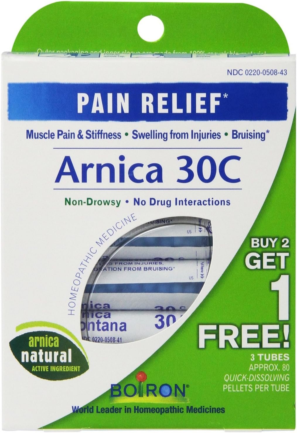 Arnica 30 C Great Value 3 Tubes Pack Boiron 3 Tubes (Pack of 1)