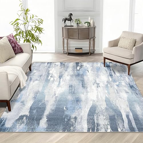 Miniatura 2 de Alfombra lavable a máquina, antideslizante, con base abstracta, de 5 x 7 pulgadas, lavable para salas de estar, dormitorios y comedores, fácil de