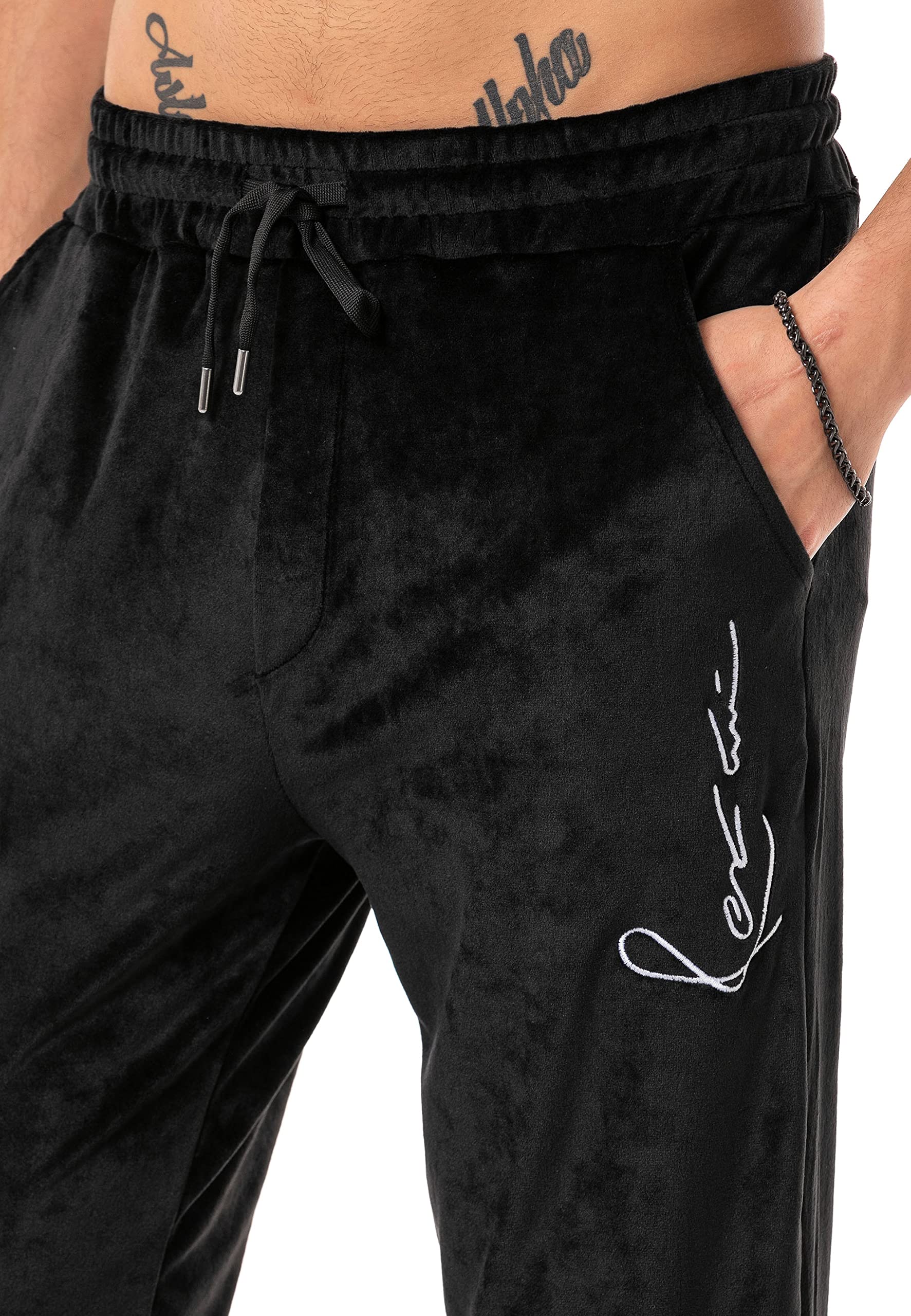 Red Bridge Pantalones de jogging para hombre Jogger Sweat-Pants Casual Velour Signature