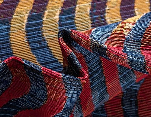 Miniatura 7 de Unique Loom - Alfombra colección de círculos abstractos, de transición para interiores y exteriores, beige, Polipropileno, Púrpura (MultiPurple)