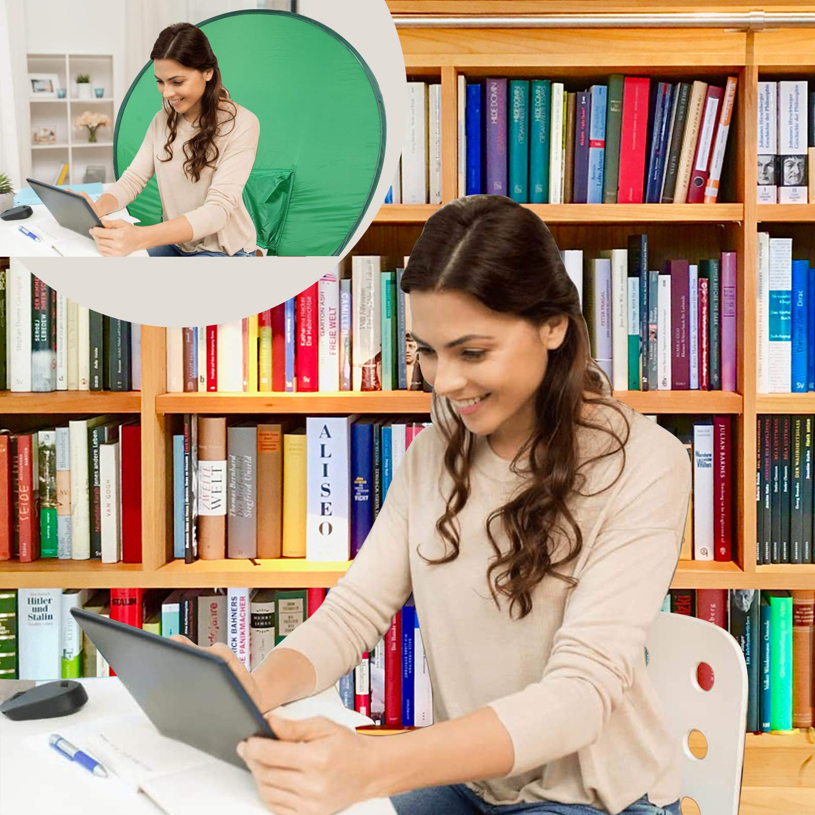 Green Screen Chair, 56in/142cm Portable Green Screen Chair, Portable