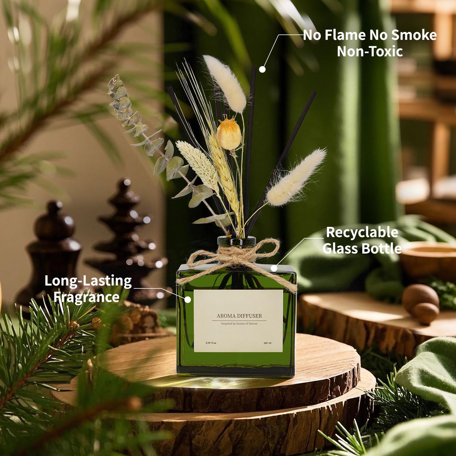 Eleganter blumiger Schilfrohr-Diffusor – Jasmin- und Lilienduft für Zuhause, Büro oder als Geschenk.