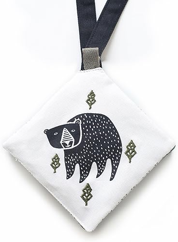 Wee Gallery Woodland Animals Crinkle Pages Stroller Toy, Sensory Hanging Crinkle Toy with Mirror for Babies, High Contrast Animal Art and Montessori Baby Item for Car Seat and Play Gym