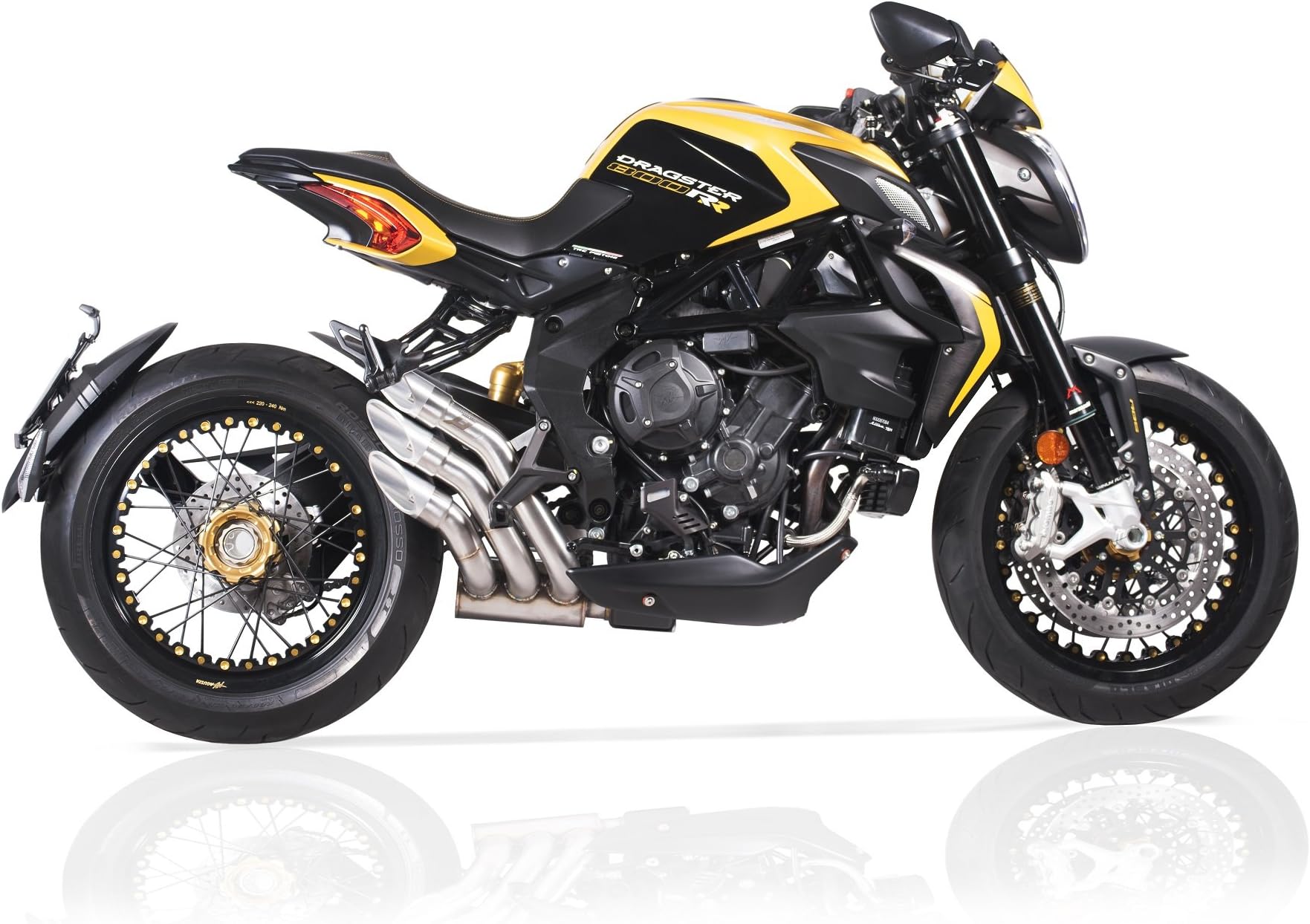 MV Agusta 800 Dragster/RR QD Exhaust - Slash Cut - Silver Finish