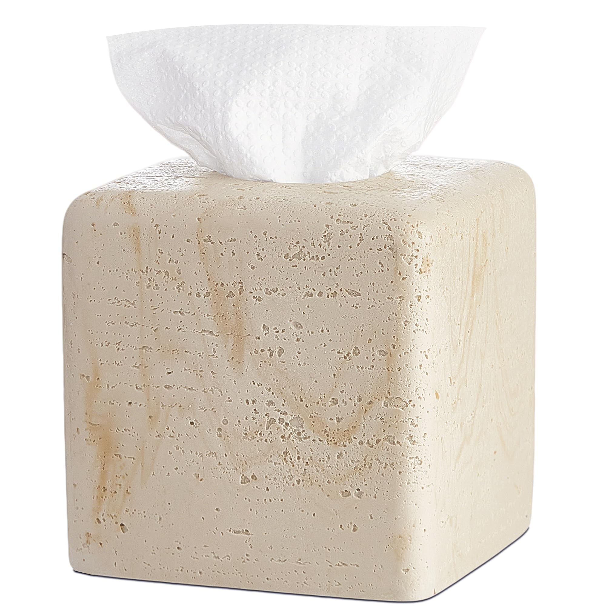 Photo 1 of HOLOLA Travertine Stone Look Square Tissue Box Cover