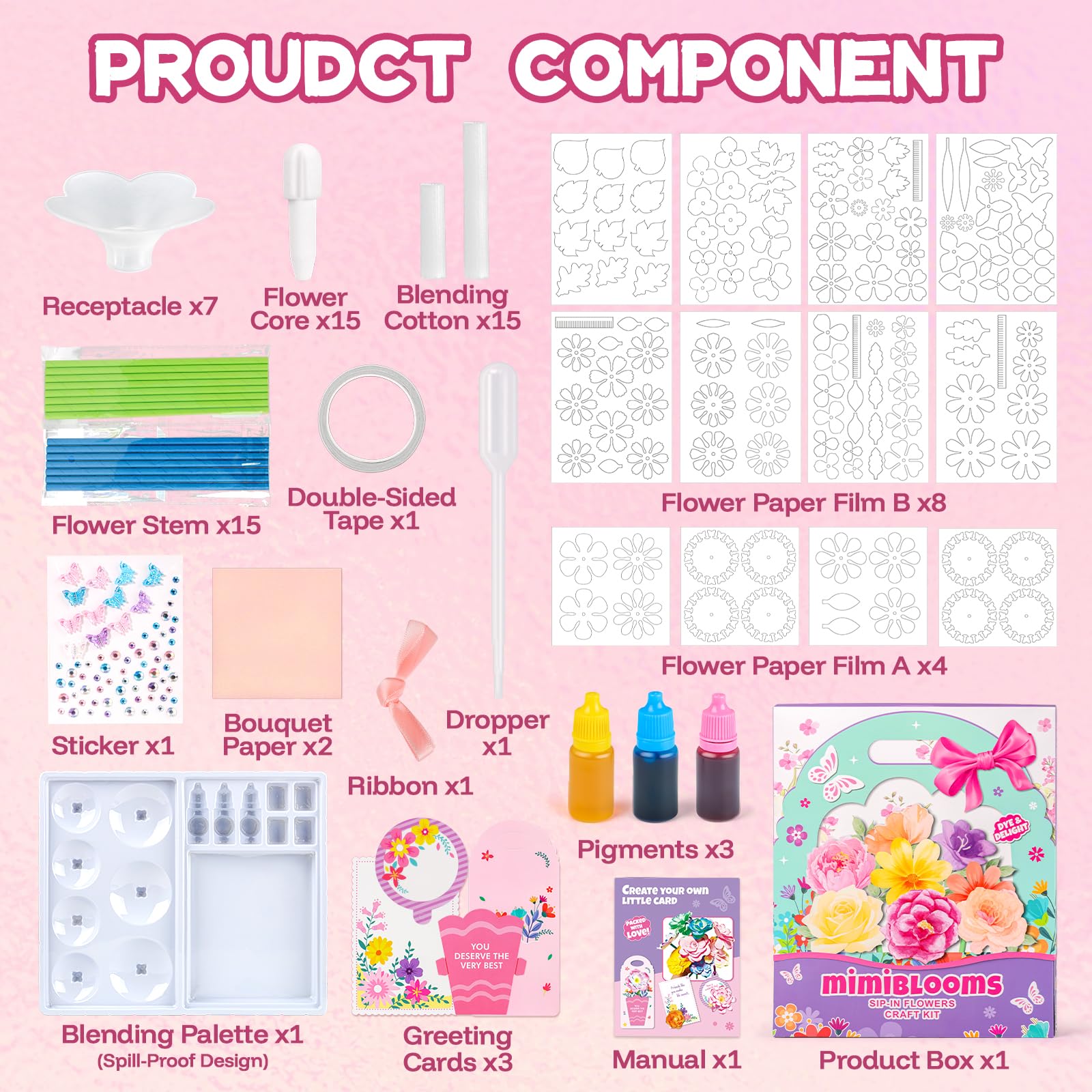 Amazon.co.jp: Mimiblooms ペーパーフラワーサイエンスキット 女の子用