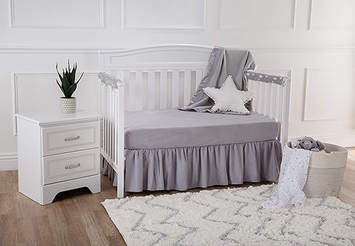 Miniatura 4 de TL Care Heavenly Soft - Sábana bajera ajustable de felpilla para cuna, de 28 x 52 pulgadas, cálida y acogedora, color gris, para niños y niñas, se