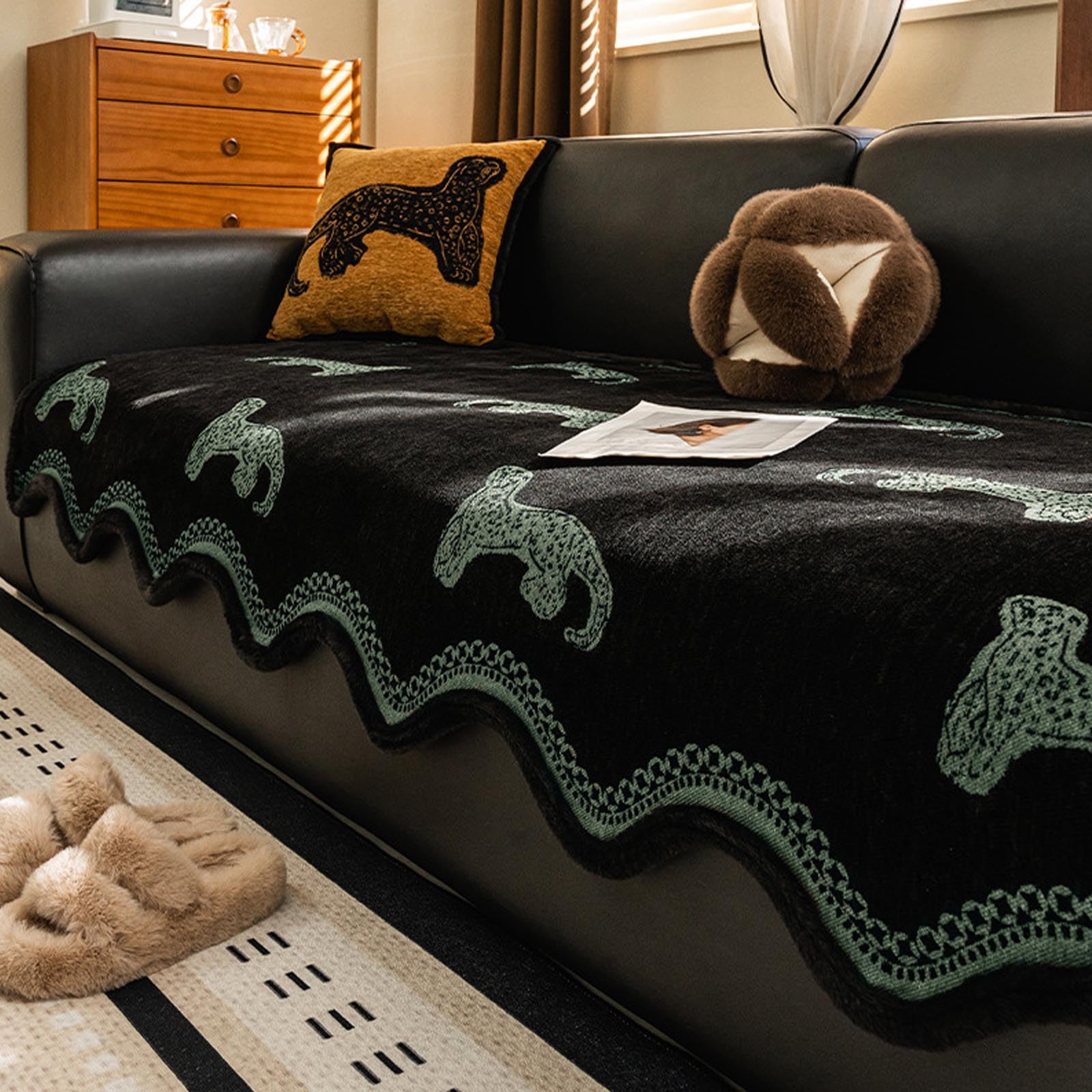 Housse de canapé en chenille respirante et antidérapante pour un salon toujours impeccable