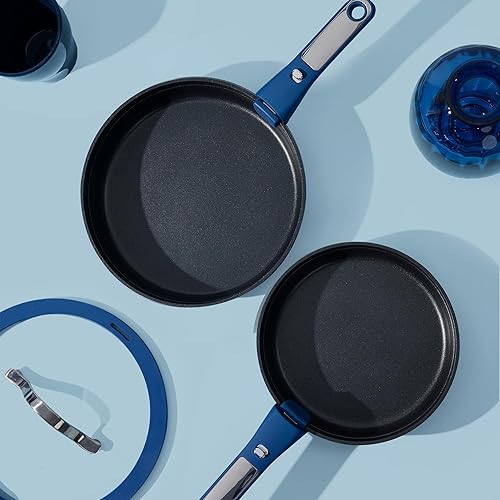 Miniatura 7 de CAROTE Juego de 21 ollas y sartenes antiadherentes, antiadherentes, aptas para lavavajillas, hornonevera, ollas y sartenes con mango extraíble,