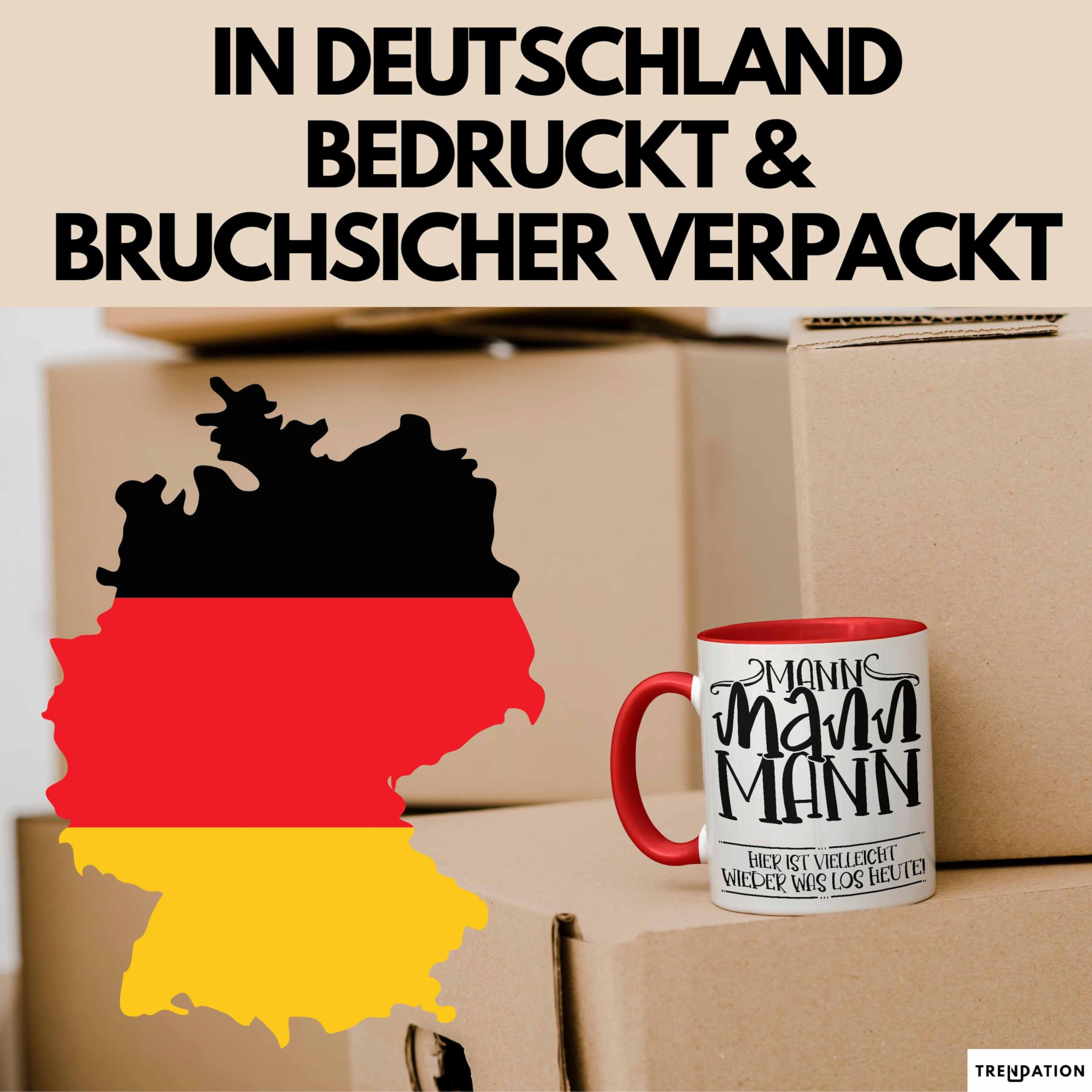 Mann Mann Mann Hier Ist Vielleicht Wieder Was Los Heute Tasse Geschenk Arbeit Büro Arbeitstasse Kaffee-Becher (Rot) Küche, Haushalt &
