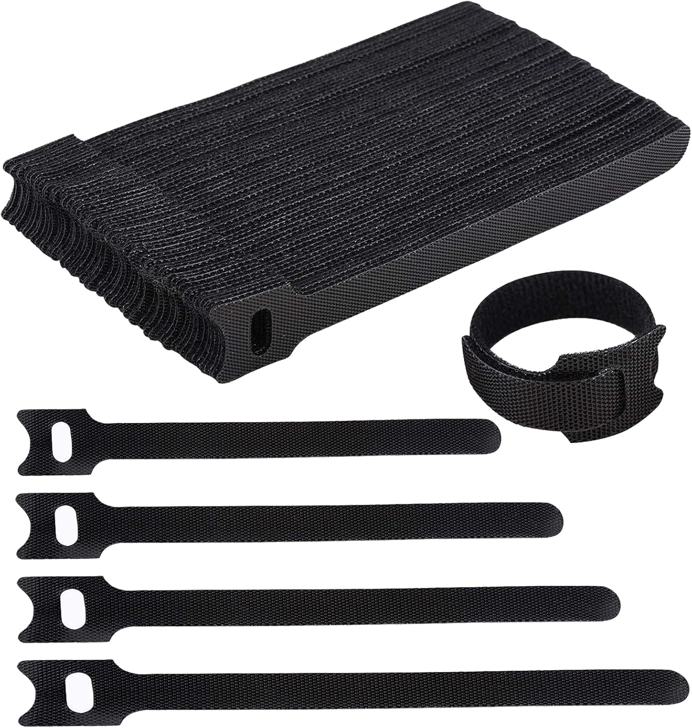 Cable Ties, 100 Pcs 4 Sizes Adjustable Cable Ties, Straps for Fastening