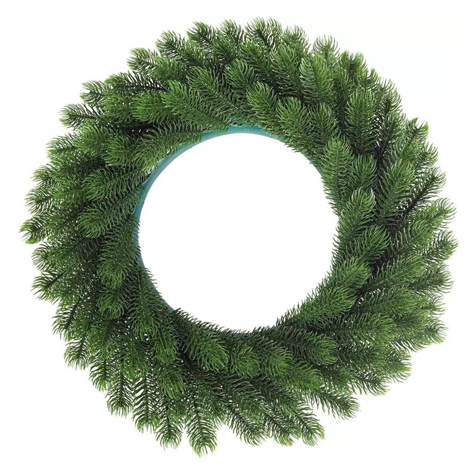 Corona de Navidad 3D frondosa y duradera con ramas realistas para paredes de interior