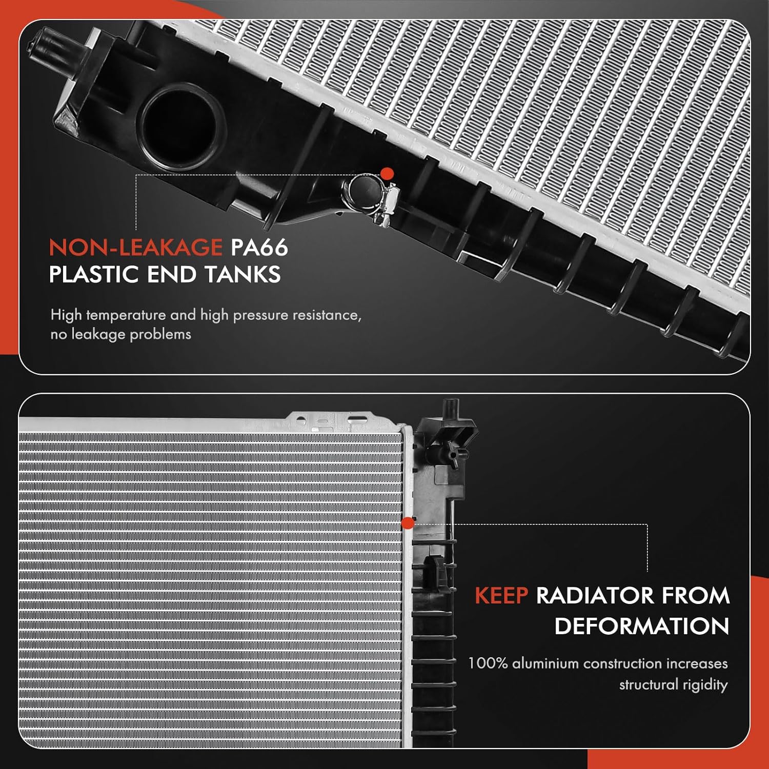 A-Premium Engine Coolant Radiator Assembly Compatible with Ford Escape 2008-2012 & Mazda Tribute 2008-2011 & Mercury Mariner 2008-2011, 2.3L 2.5L