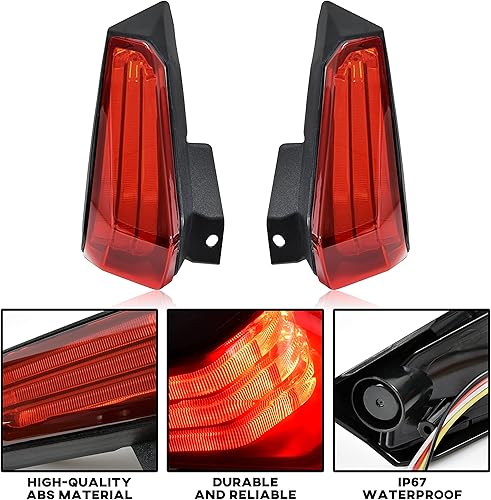 Miniatura 5 de Luces traseras LED para Ryker 600 900 19-25, luces traseras de freno LED rojas para Can-Am Ryker 600 900 y accesorios Ryker Rally 2019-2025,