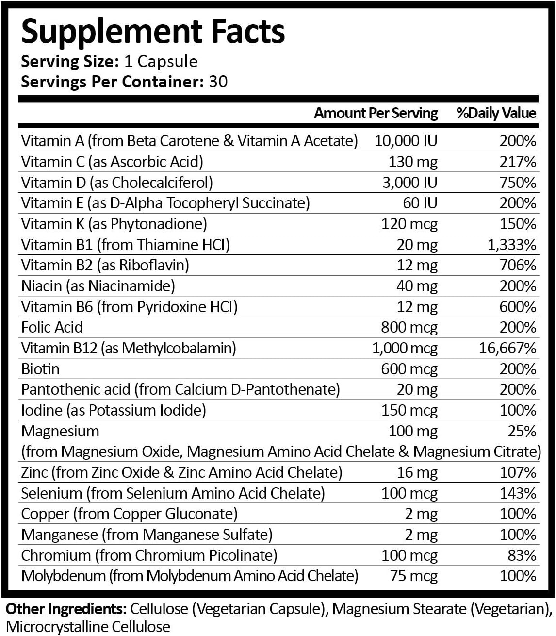 Procare Health Bariatric Multivitamin with Iron Free (30 Fast Dissolving Veggie Capsule) - Bariatric Vitamins for Gastric Sleeve & Gastric Bypass, Bariatric Multivitamin Without Iron (1 Month Supply)*