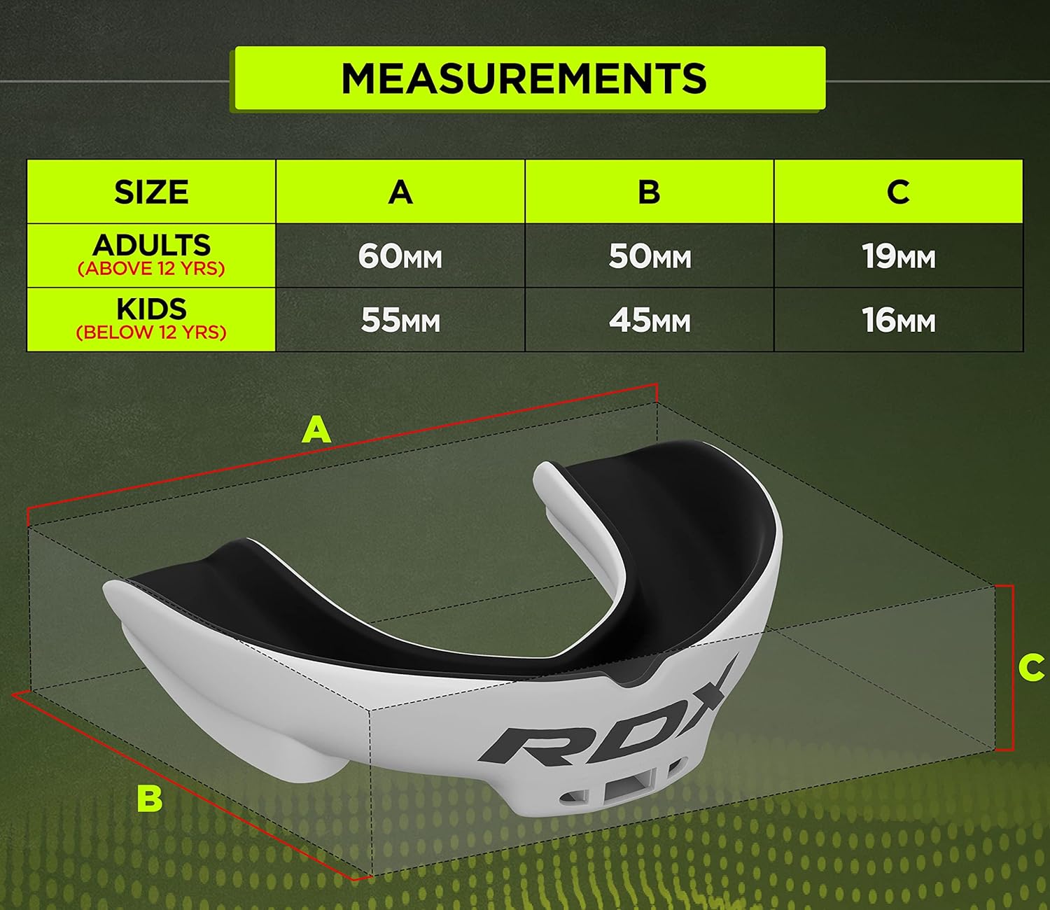 RDX Mouth Guard, Gum Shield, Mouth Guard for Boxing MMA Kickboxing Muay Thai, Mouth Protector with Storage Case, Mouth Protector used in Hockey Judo Karate Rugby Football Soccer, Junior Below 12 Years : Sports & Outdoors