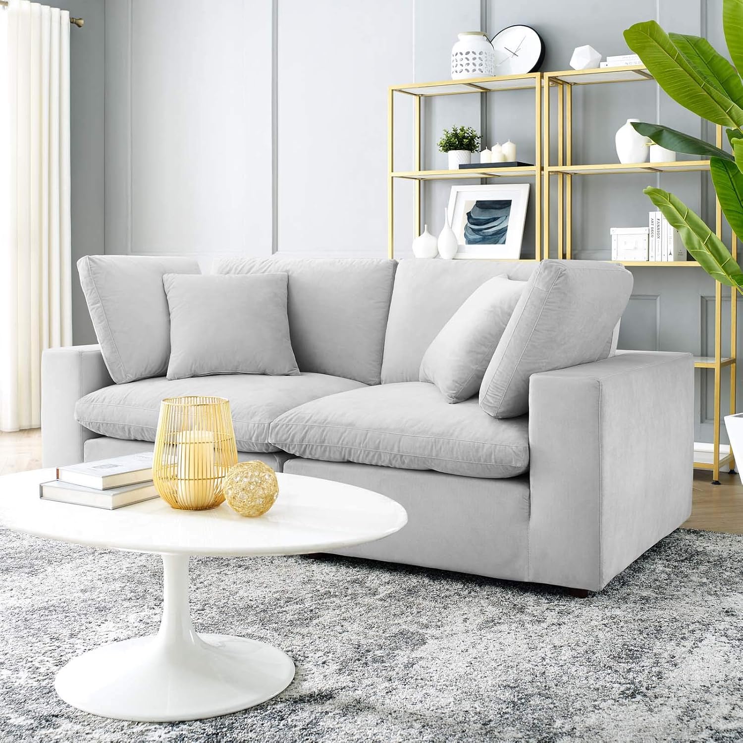 Modway Commix Down-Filled Overstuffed Performance Velvet Loveseat