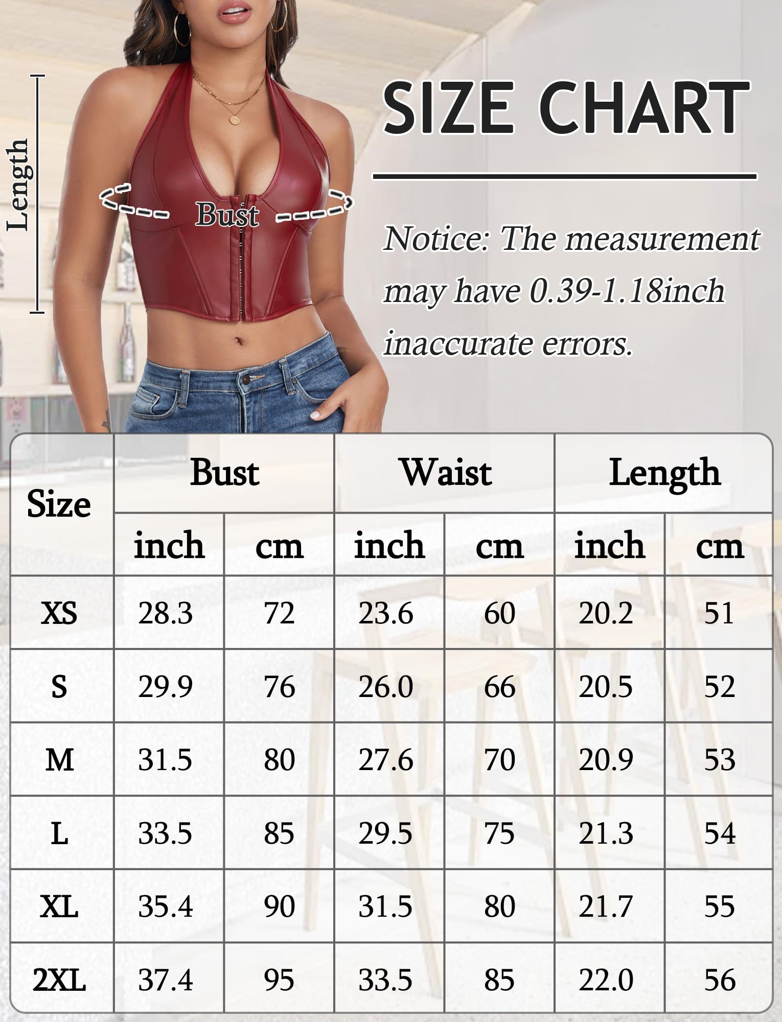 FEOYA Top de piel sintética para mujer, sexy, cuello halter Y2k, con cordones para arriba, vendaje cruzado, ojales, corsé, camisola, clubwear