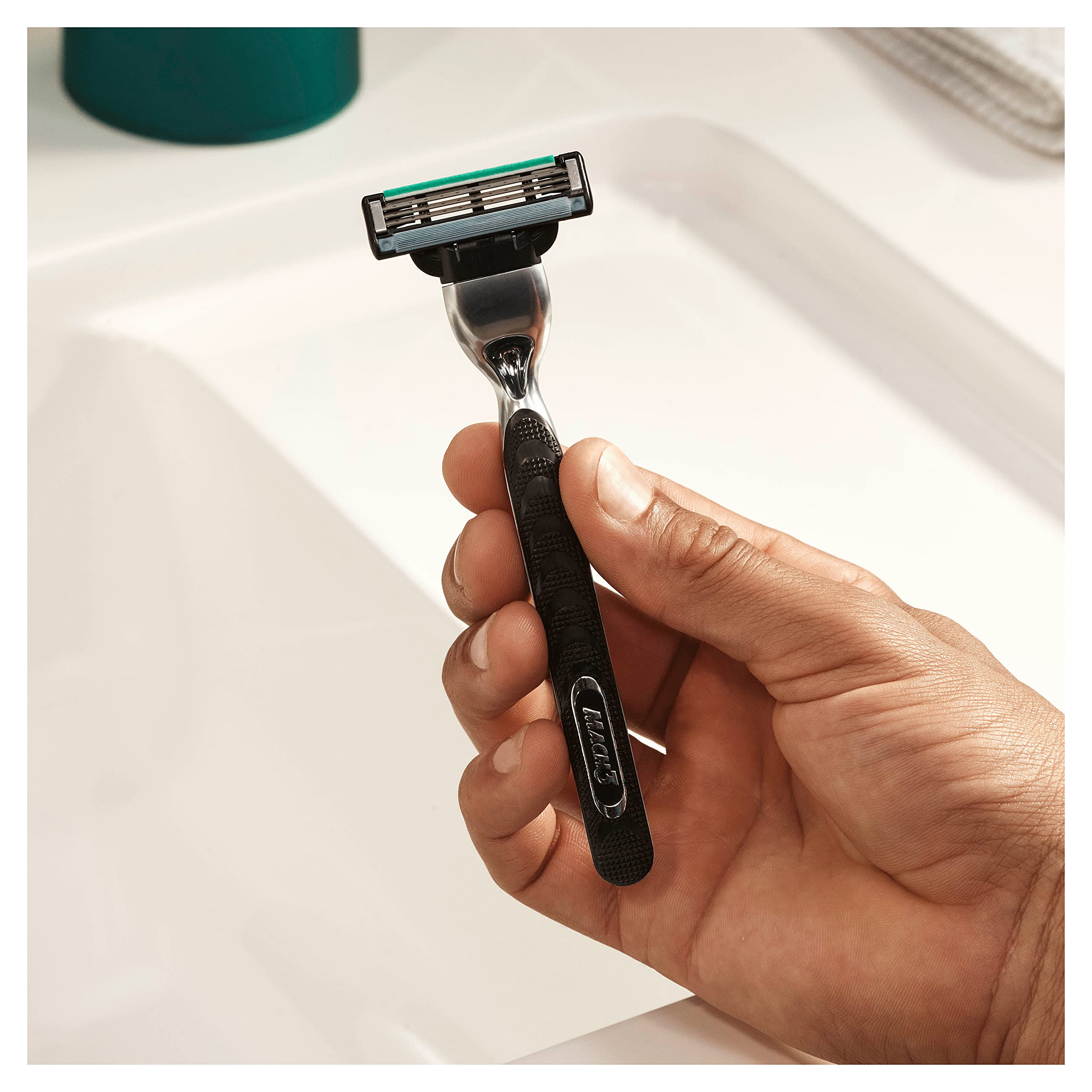 Gillette Mach3 Rasoio Da Uomo - 12 Lamette Di Ricambio, Realizzato Con Acciaio Di Precisione, Fino A 15 Rasature Per Lama
