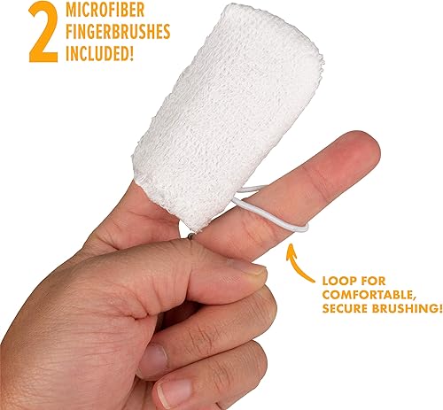 Miniatura 4 de Arm & Hammer Dip & Brush Fresh Breath Kit de pasta de dientes enzimática para gatos y gatitos con 2 arbustos de dedos de microfibra, 2.5 onzas,