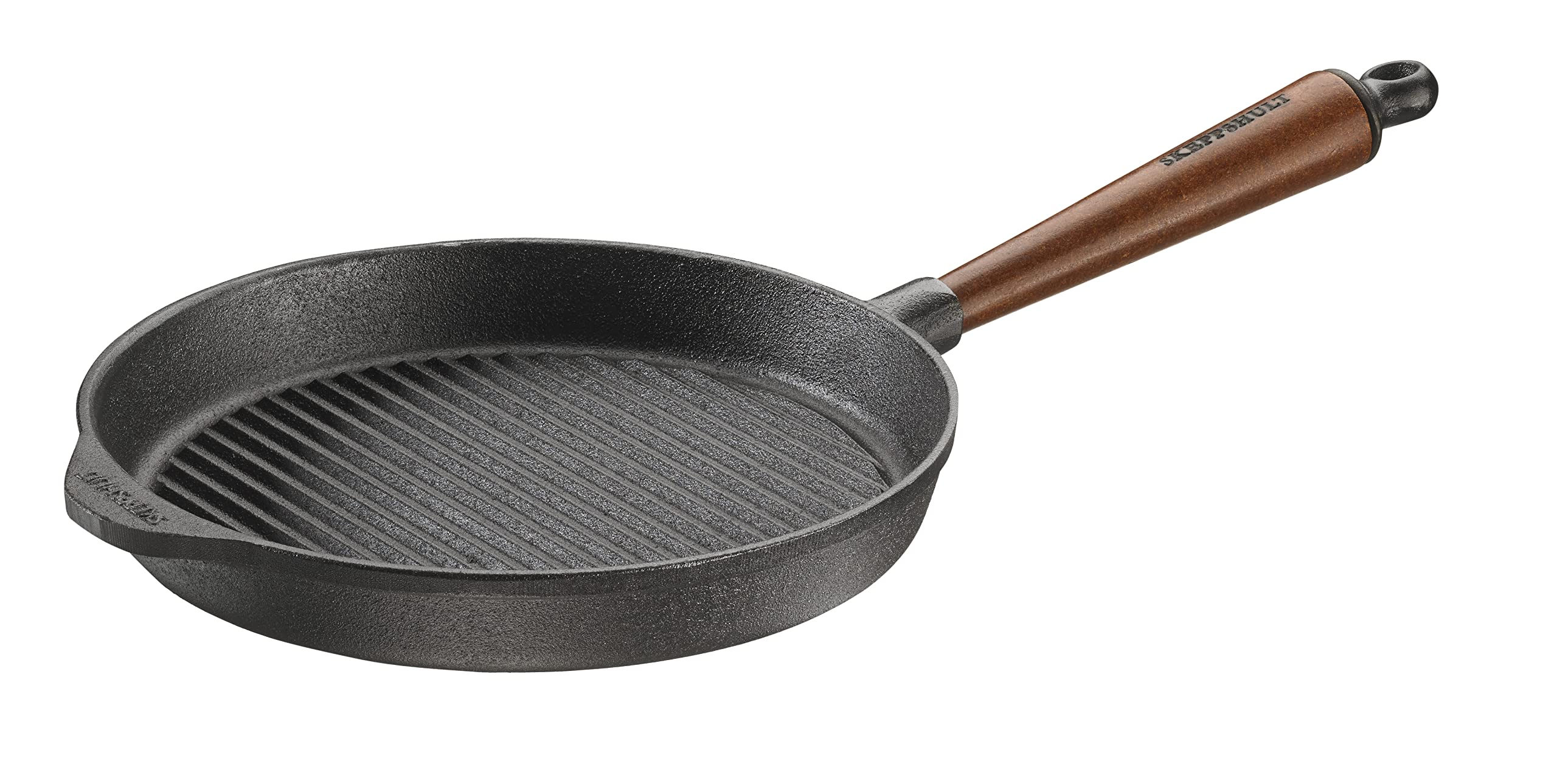 Patelnia grillowa 25 cm, drewniany uchwyt ze szwedzkiego buku