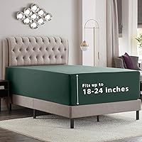 Vista 82 de Empyrean Charcoal Grey Extra Deep Pocket Fitted Sheet Full Size, Hotel Luxury Deep Pocket Full Size Fitted Sheet Only Easily Fits 18 to 24 Inch