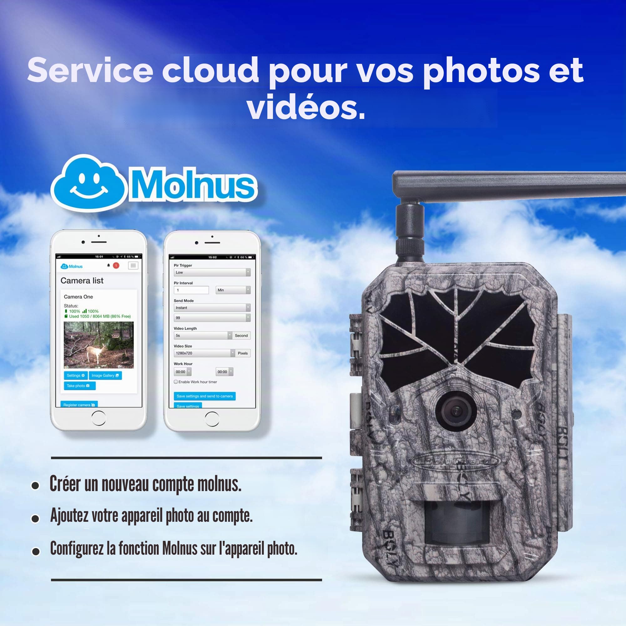 Bolyguard Caméra de Chasse HD 940nm IR LED, caméra Sauvage 36mp 4G, Camouflage modèle Hors Route caméra de Jeu de Surveillance de sécurité extérieure de Reconnaissance GPS molnus