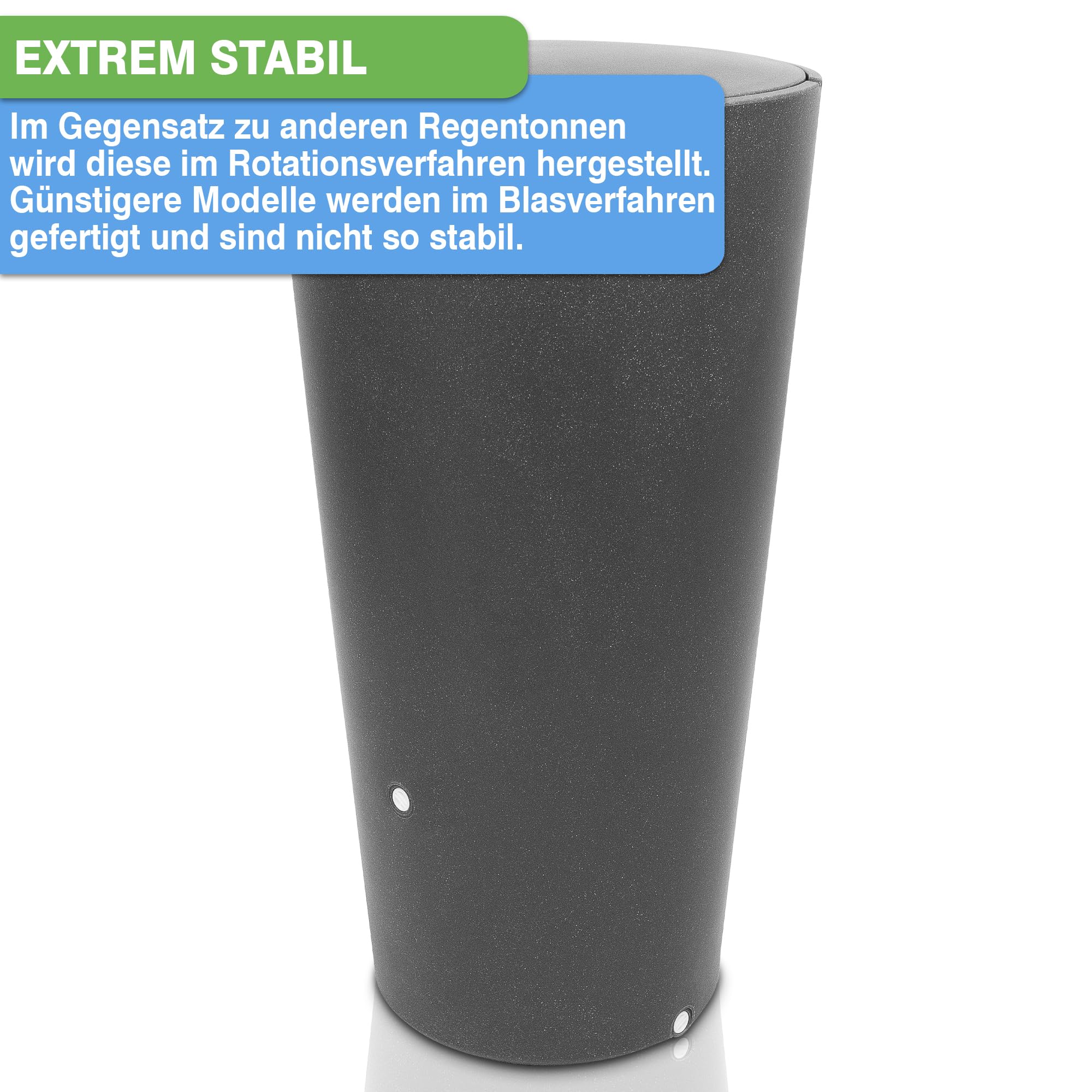 YourCasa Serbatoio dell'acqua piovana da 210 litri [Aquaform] con filettatura in metallo e coperchio, resistente al gelo in plastica, serbatoio per acqua piovana, serbatoio per acqua piovana da