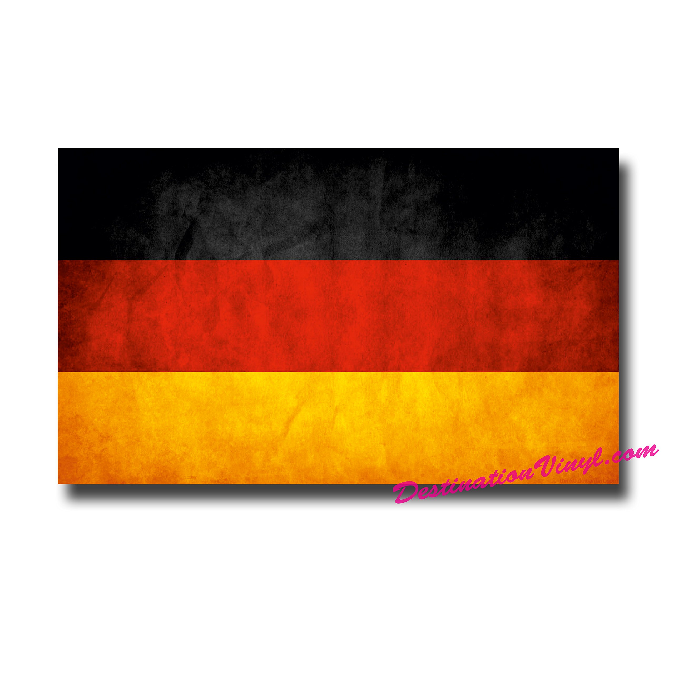 Destinationvinyl Multi 2 X Glossy Vinyl Stickers - German Flag Distressed Germany #0011