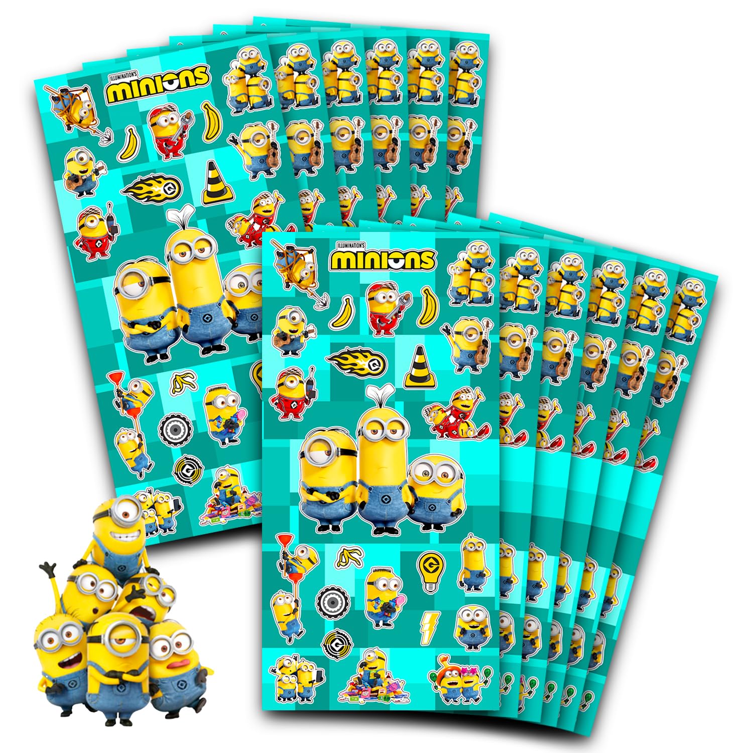 Minions Party Favors for Boys & Girls Bundle ~ 12 Pack Despicable Me Sticker Sheets for Kids Birthday Party Goodie Bags | Despicable Me Minions Party