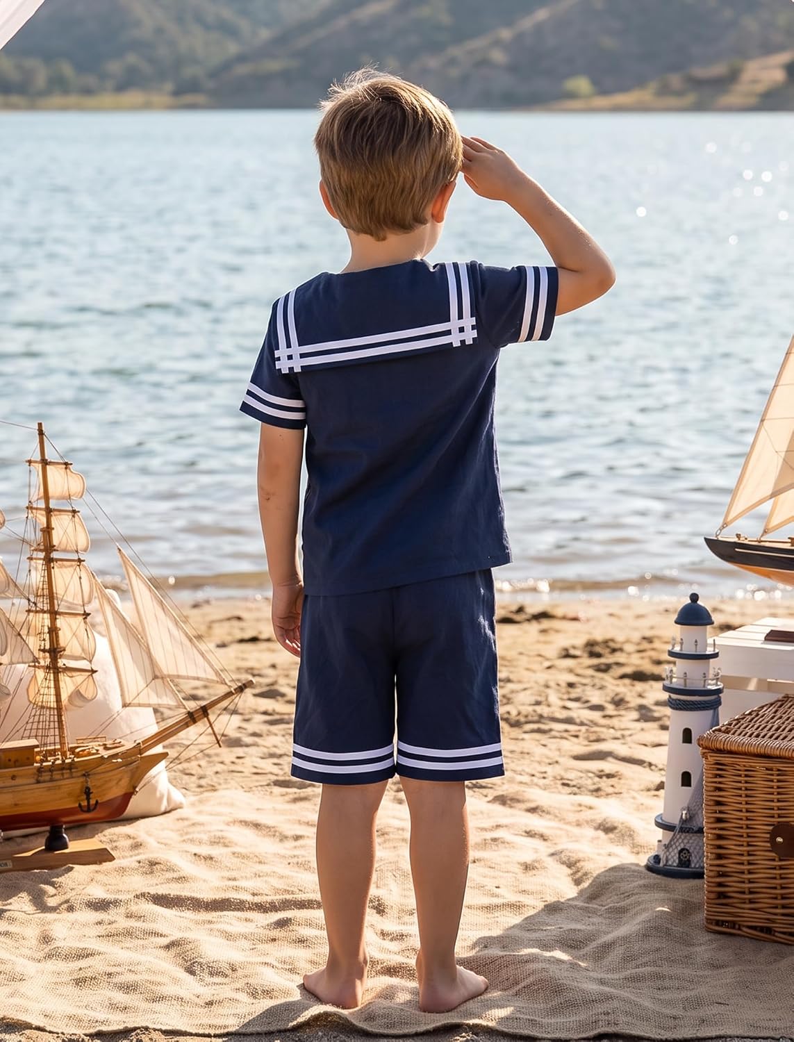 Toddler Baby Boy Sailor Outfit Nautical Shirt Shorts Back to School Outfits