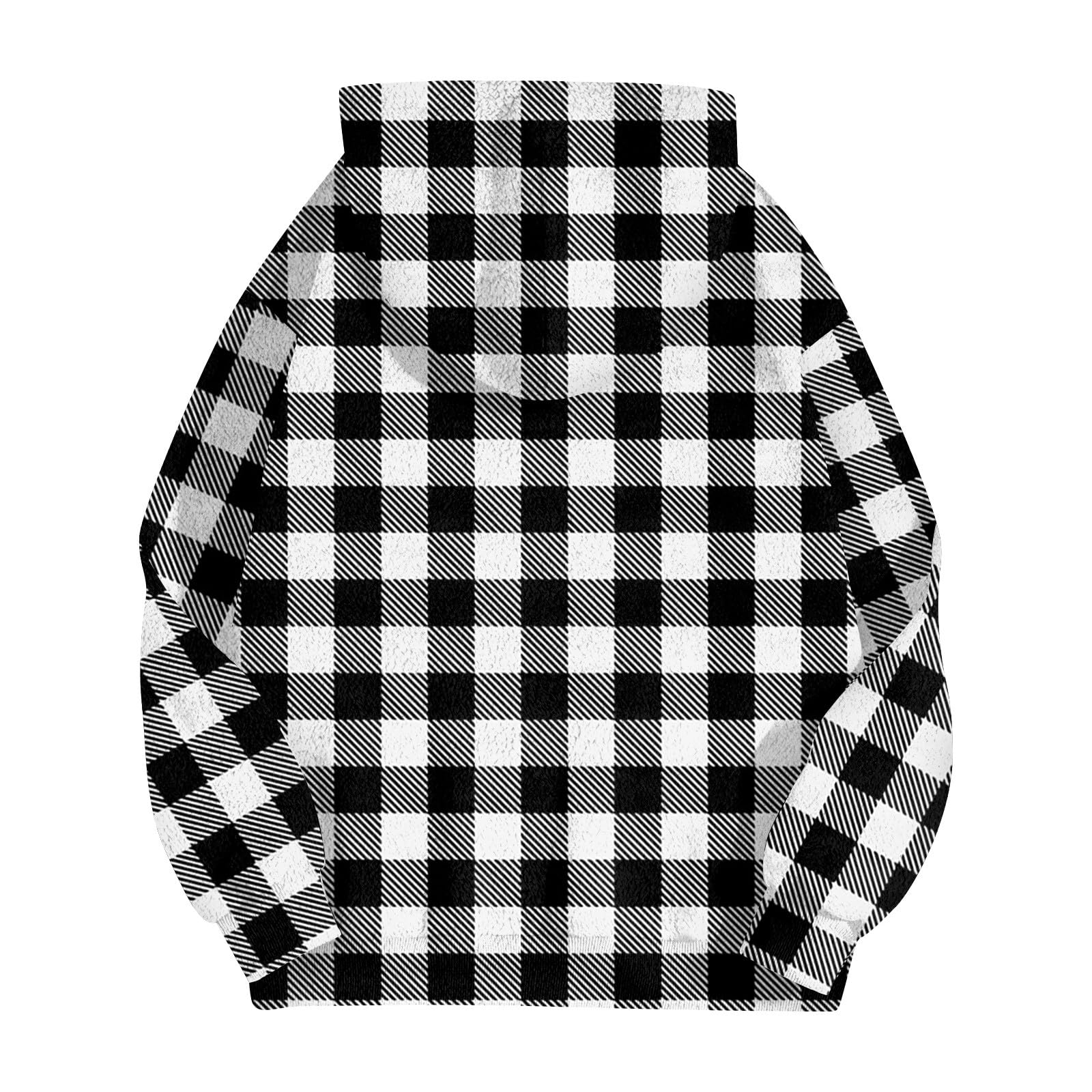 Generisch Sweatjacke Damen Mit Kapuze Winterjacke Elegant Kapuzenjacke Kariert Aufdruck Damen-Jacken Mit Taschen Sportjacke Langarm Mantel Winter Warm Jacke Mit Reissverschluss Wintermantel Outdoor