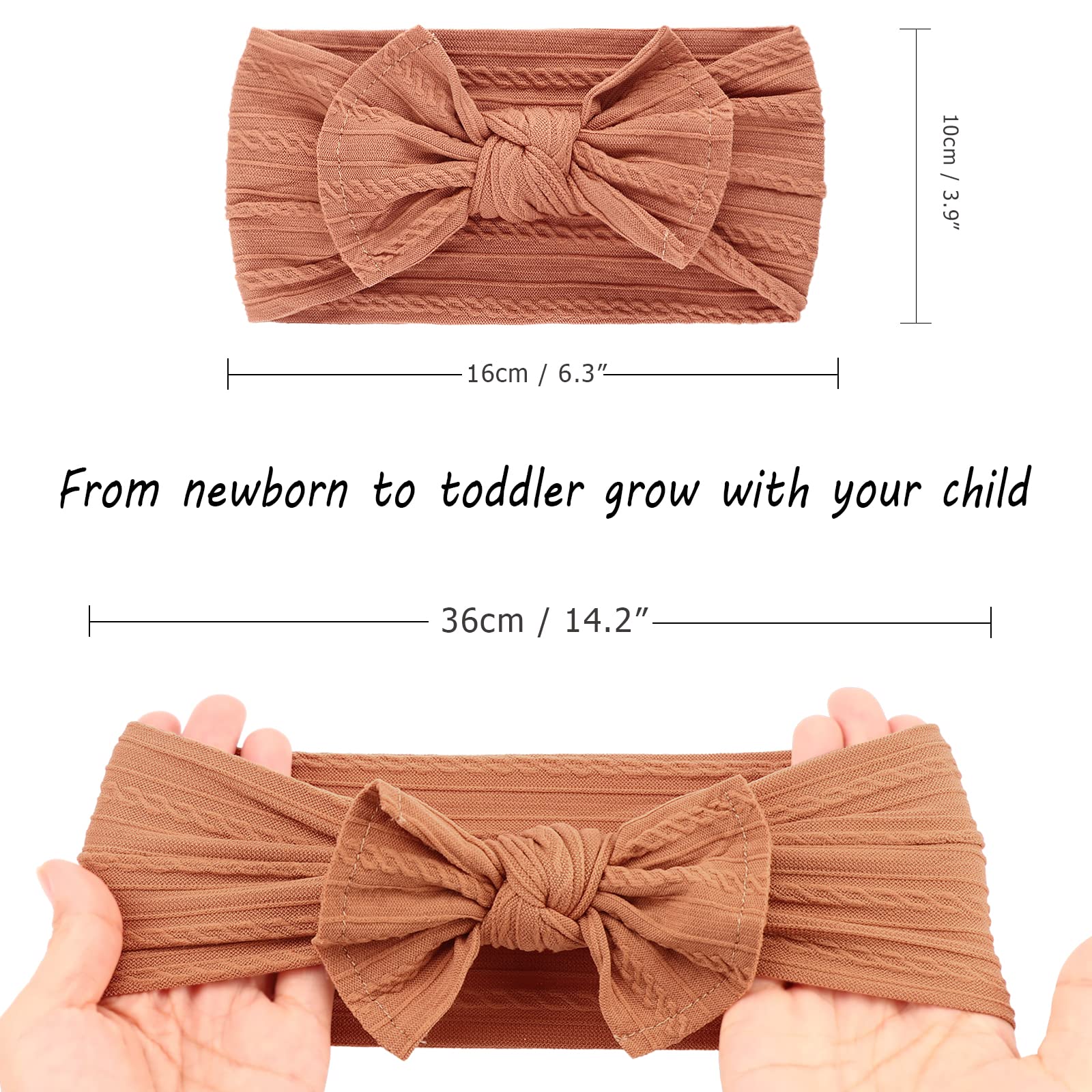DRESHOW 10 Pcs Bébé Bandeaux Bébé Fille Bandeau Cheveux Bande de Cheveux Arc Bande de Cheveux Bandeaux Accessoires Bébé Fille Enfant Turban Bandeau