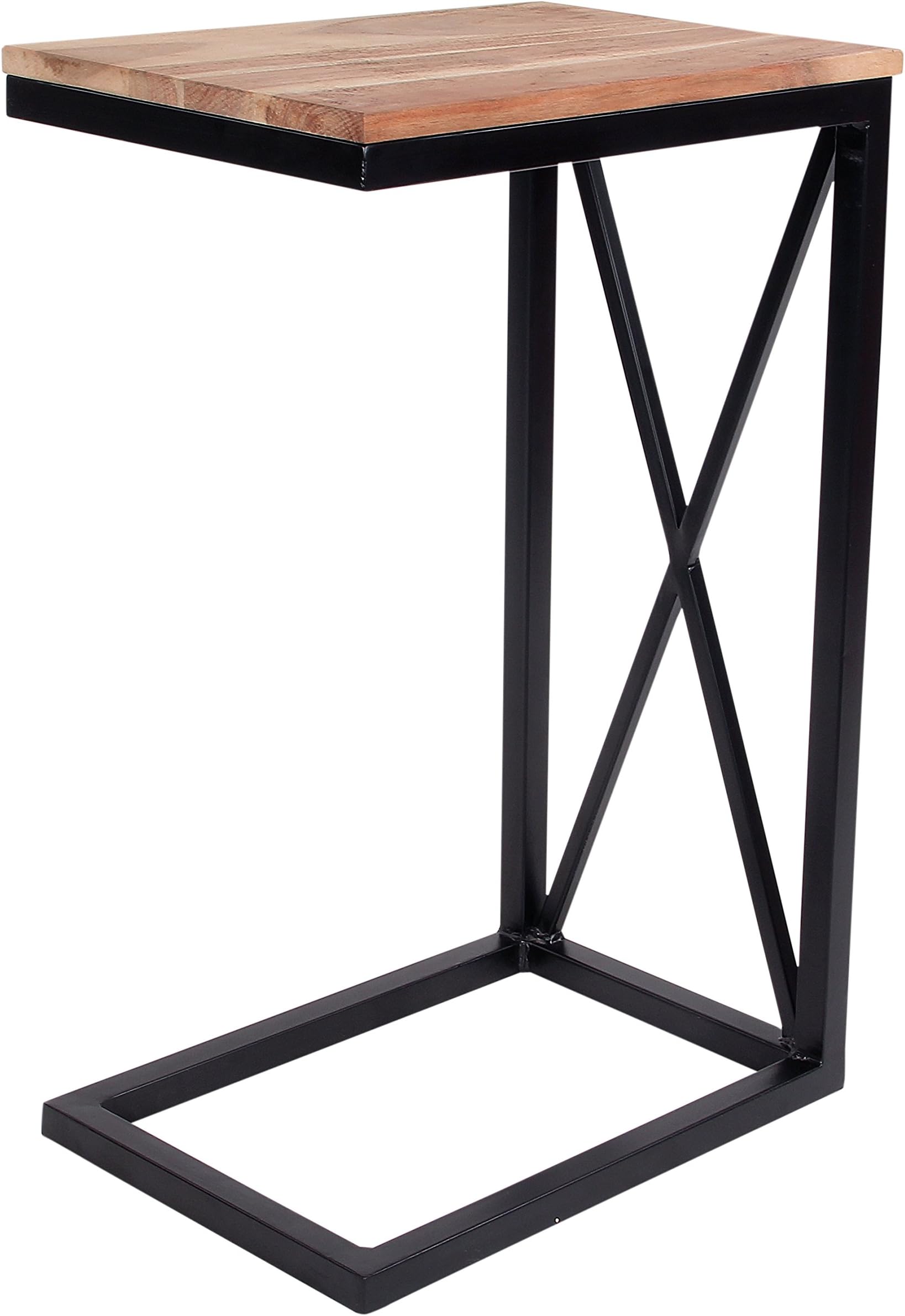 C Table with Natural Wood Finish (Set of Two Tables)